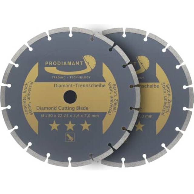 PRODIAMANT set of 2 universal diamond cutting disc 230mm 9inch x 22.2 mm concrete, stone, brick 9 inch diamond disc 7mm segment
