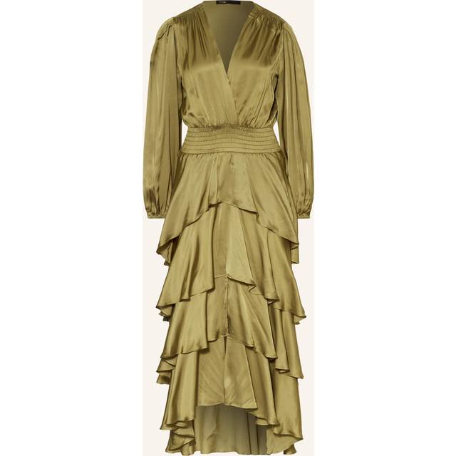 Robe Longue À Volants - Vert - Maje -  Tissu principal: 100% viscose - Prêt-à-porter > Robes > Robes longues