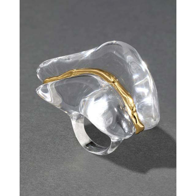 Alexis Bittar Liquid Lucite Wave Ring in Gold Size 8 | Statement Jewelry from Alexis Bittar (8)