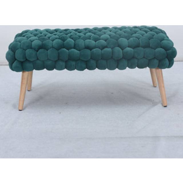 Artemis Home Cushla Bubbly Velvet Large Footstool - Teal, Green