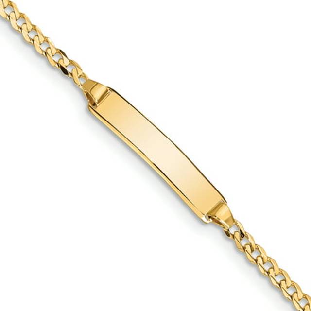 14K Yellow Gold Curb Link ID 7 in. Bracelet