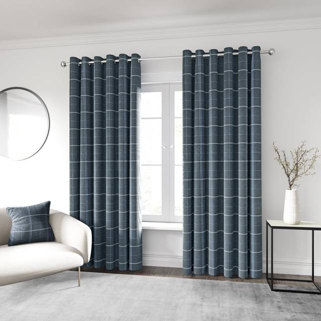 Helena Springfield Harper Lined Curtains 66" x 90", Navy