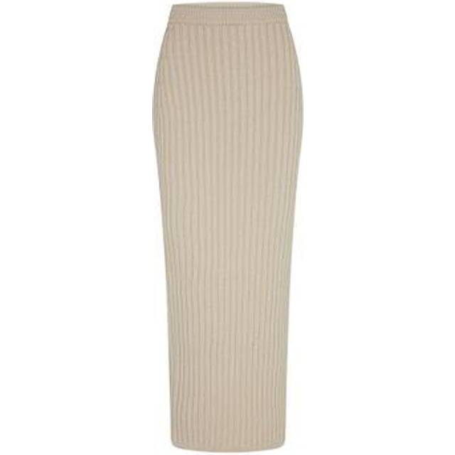 Max Mara Women's Wool And Cashmere Knit Skirt in Beige | Size Medium | 2421306033600SETA002 (M)