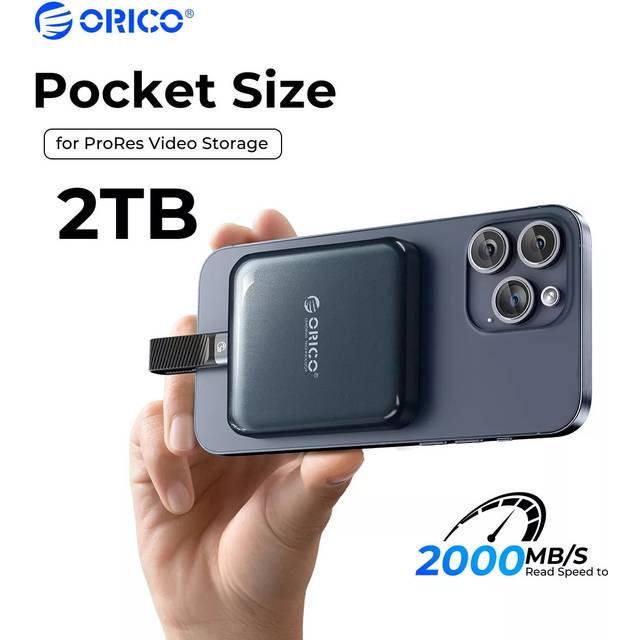 Orico magnetic portable ssd 20gbps usb3.2 speeds for 4k prores video recording