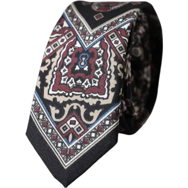 Dolce & Gabbana, Accessoarer, Herr, ONE Size, Sidenslips med Ikoniska Logodetaljer - multicolor (ONE SIZE)