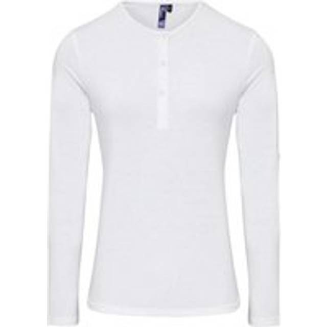 (XS, White) Premier Womens/Ladies Long John Roll Sleeve Tee