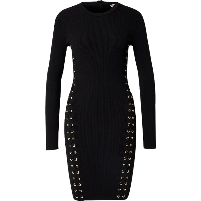 MICHAEL Michael Kors  Dress RIB LACING LS DRS  - EU L - Black - EU L