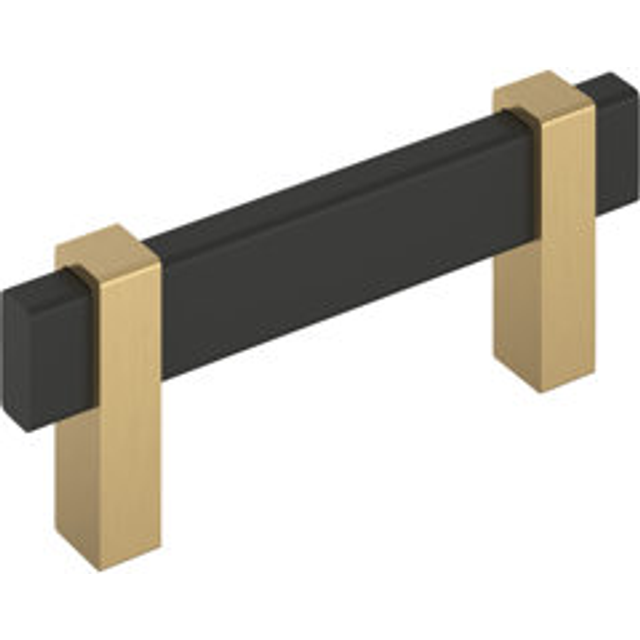 Amerock Mulino 3 inch (76mm) Center-to-Center Matte Black/Champagne Bronze Cabinet Pull  BP36722MBCZ