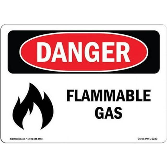 SignMission OS-DS-A-1218-L-1233 12 x 18 in. OSHA Danger Sign - Flammable Gas