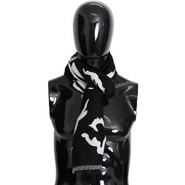 GIVENCHY Black White Wool Unisex Winter Warm Scarf Wrap Shawl - white (OS)