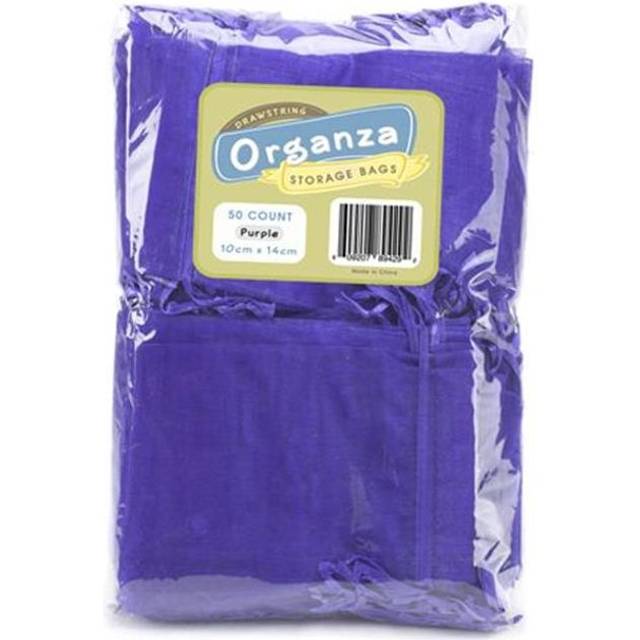Bry Belly MORG-003 Lot of 50 Purple Drawstring Organza Storage Bags
