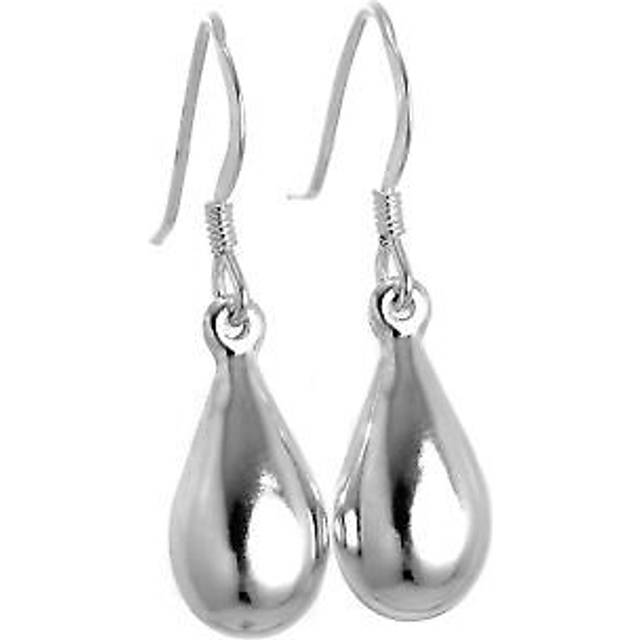 Sterling silver pear-shaped dangle earrings dangly fish hook wires
