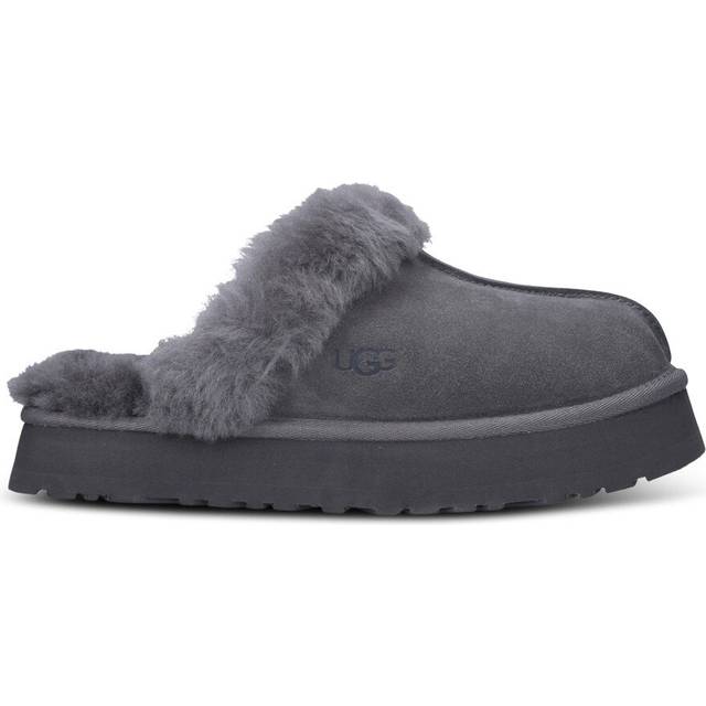 Ugg Womens Grey Disquette Shearling-lined Suede Slippers Eur 37 / 4 Uk Women - GREY