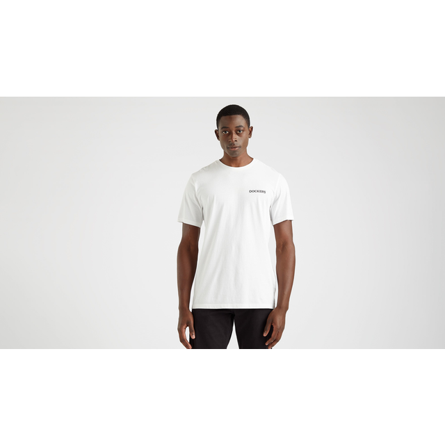 Dockers Cotton Slim Fit Short Sleeve Graphic T-Shirt, White