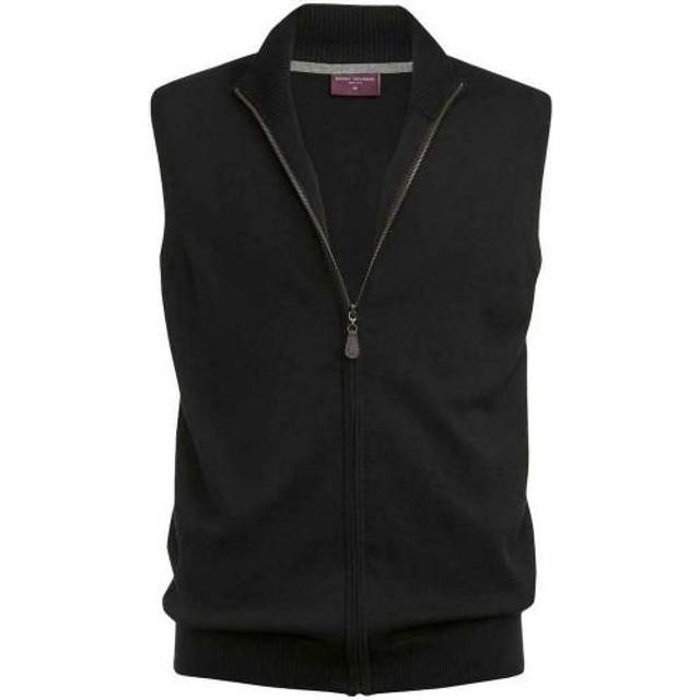 (L, Charcoal) Brook Taverner Unisex Adult Lincoln Cotton Blend Knitted Gilet