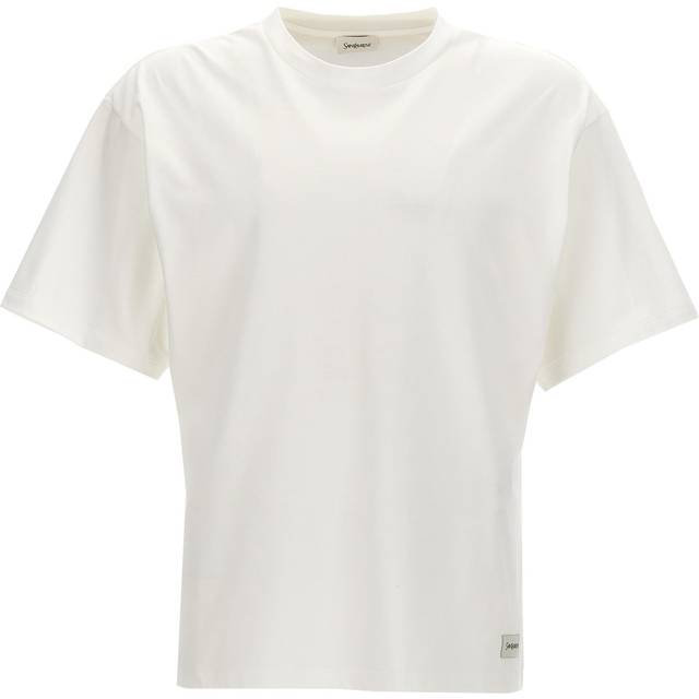 Saint Laurent, T-Shirts, male, White, XL, Basic T-shirt