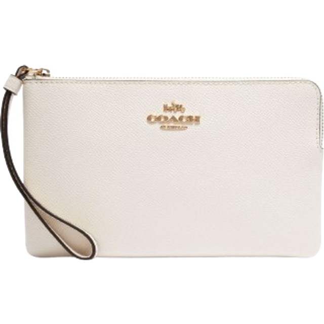 Coach Womens Large Corner Zip in Crossgrain Leather - White - One Size