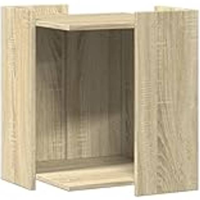 vidaXL Cat Litter Box Enclosure Sonoma Oak 42x42x51 cm Engineered Wood - Brown