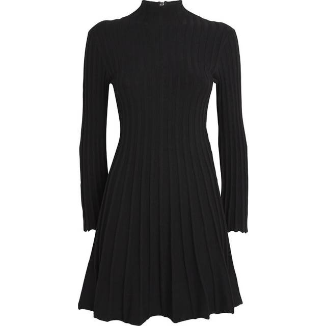 Robe Courte En Maille - Noir - Maje -  Matière principale: 33% polyester, 31% polyamide, 18% acrylique, 16% laine, 2% elasthanne - Prêt-à-porter > Robes > Robes courtes