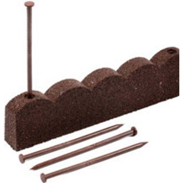 (Brown, Pack of 20) Nicoman Scallop Garden Edging Border