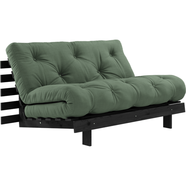 Karup Design Roots Bäddsoffa Med Roots Madrass 140x200 Olivgrön/Svartlackerad - grön, svartlackad