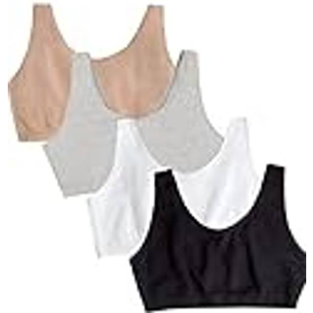 Fruit of the Loom Women's Built Up Tank Style Sports Bra Value Pack  Black/Heather Grey/Sand/White  50