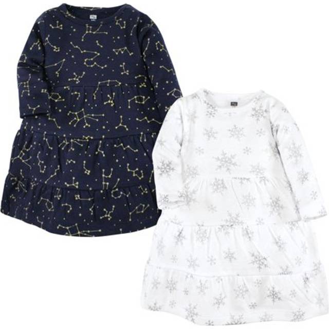 Hudson Baby Infant and Toddler Girl Cotton Dresses  Metallic Snowflake Star  5 Toddler