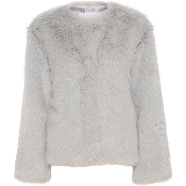 Karen by Simonsen, Faux Fur & Shearling Jackets, female, Gray, M/L, Faux Fur Jacket Flint Gray