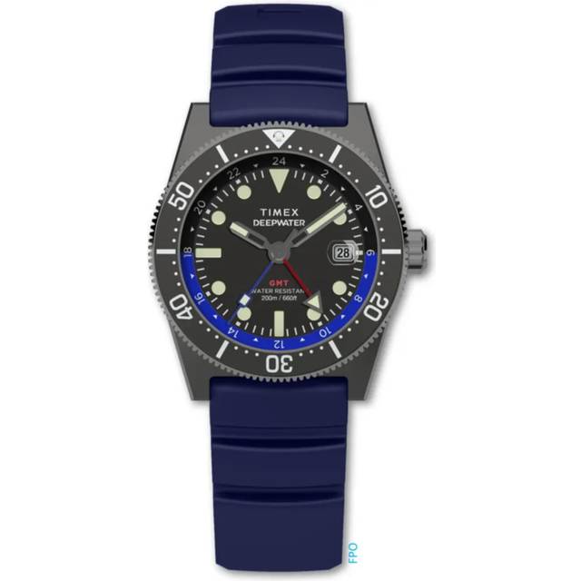 Timex Deep Water Reef Black Dial Rubber Strap Men’s Watch TW2W75100