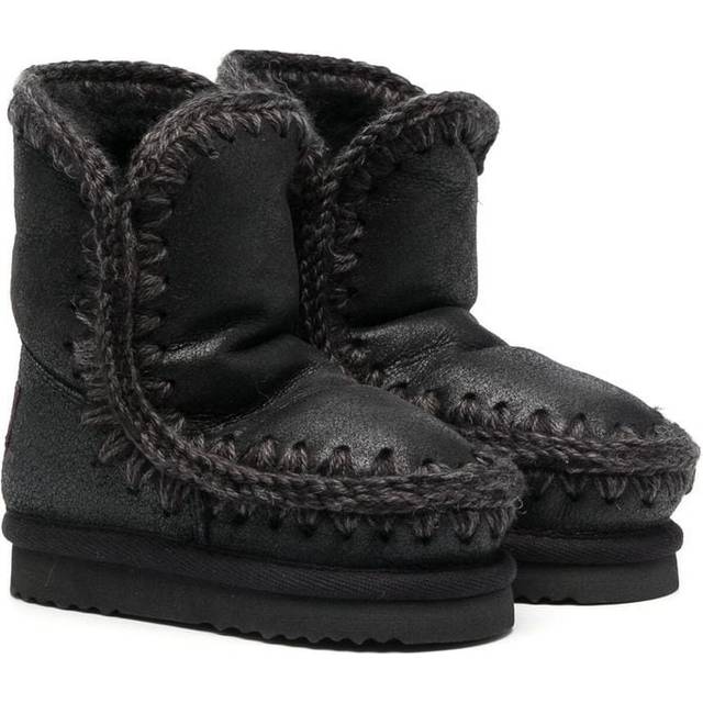 Mou Kids - Eskimo ankle boots - kids - Sheepskin/Rubber/Sheep Skin/Shearling - 23 - Black