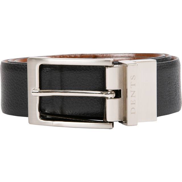 Men’s Heritage Reversible Full-Grain Leather Belt with Satin Nickel Buckle - Black/Tan / S