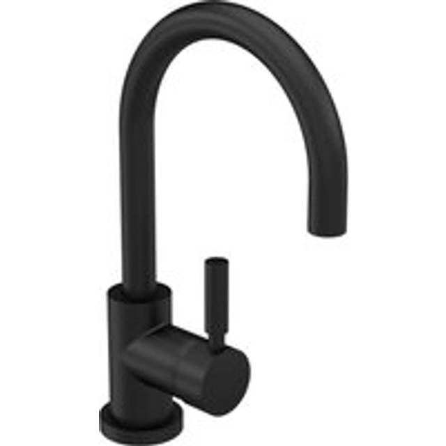 Contemporary Arch Round Tall Lever Mono Basin Mixer Tap (Waste Included) - Matt Black - Balterley