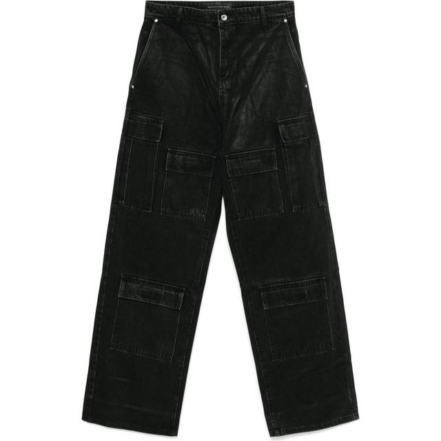 Who Decides War - waxed cargo jeans - men - Cotton - 30 - Black