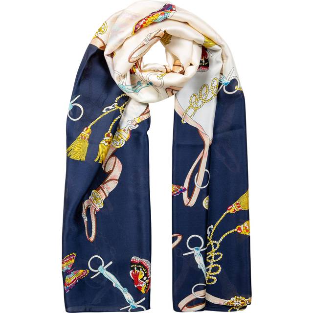 Women’s Butterflies and Buckles Print Silk-Like Lightweight Scarf - Pink / One