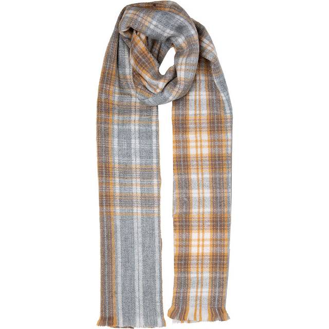 Women’s Plaid Check Scarf with Fringe Ends