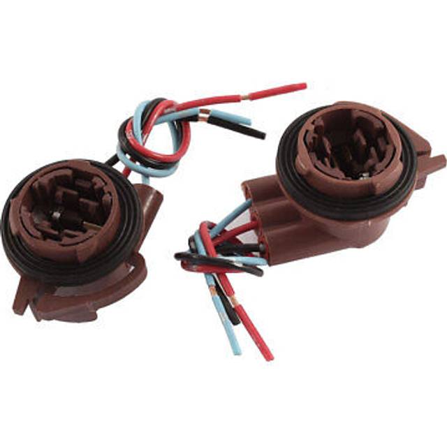 2 Pcs 3157 Bulb Socket Car Brake Turn Signal Light Harness Wire Connectors Brown