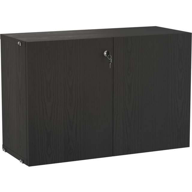 String Cabinet With Lock, Black Stained Oak
