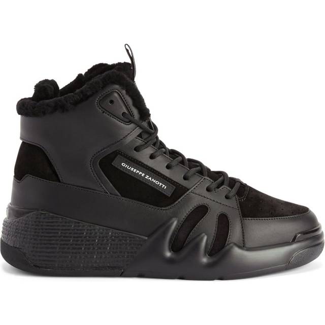 Giuseppe Zanotti - Talon Winter panelled leather sneakers - men - Leather/Rubber/Sheep Skin/Shearling - 46 - Black