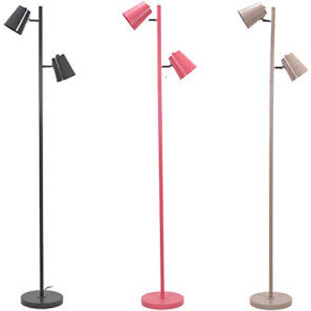 Bibi Grey Metal 2 Way Standing Floor Lamp for Living Room office Reading Light