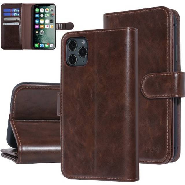 UNIQ Fodral iPhone 11 PRO MAX Dubbla Kortfack Mörkbrun (9 kortfack)