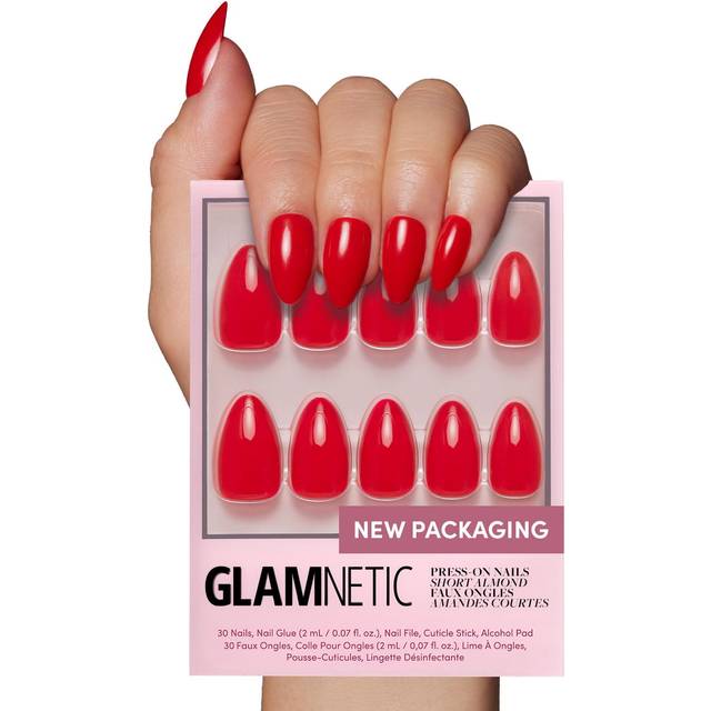 Glamnetic - Press On - Fiery Red - Short Almond