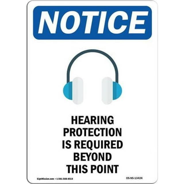 SignMission OS-NS-A-1014-V-13424 10 x 14 in. OSHA Notice Sign - Hearing Protection