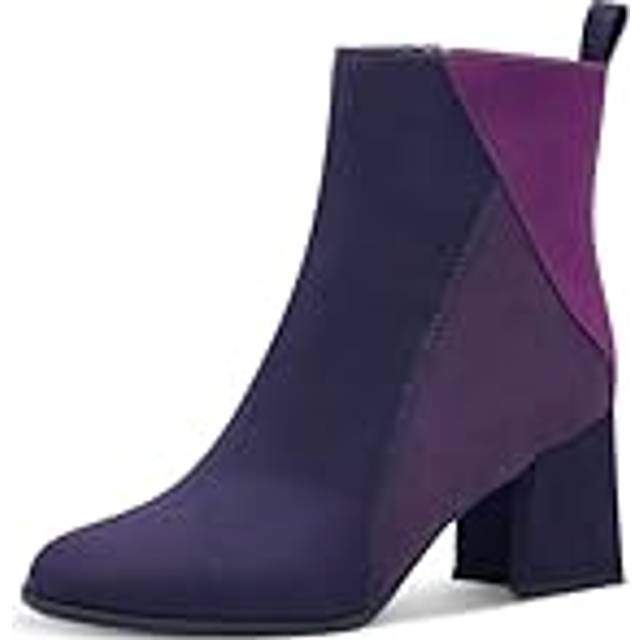 Marco Tozzi Womens Boots Ankle Talisa Lace Up purple Textile - Size UK 7 - Purple