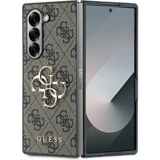 Samsung Galaxy Z Fold6 Guess 4G Big Metal Logo Hybrid Skal - Brun