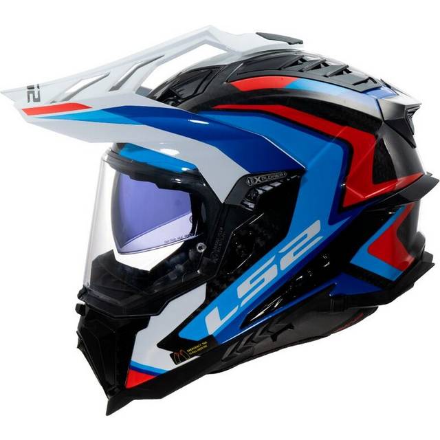 LS2 MX701 Explorer C Adventurehjälm Vit-Blå 3XL