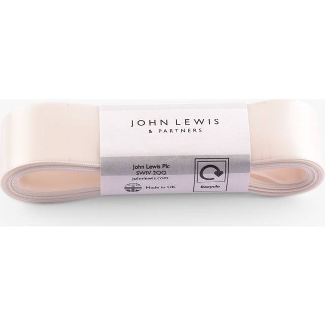 John Lewis Double Satin Bridal Ribbon L5m x W25mm, White