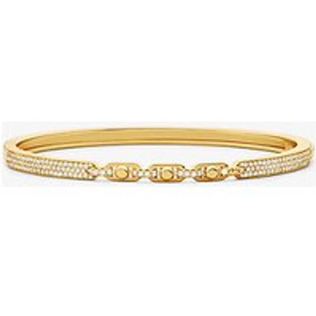 MK Astor Link Small Precious Metal-Plated Sterling Silver Pavé Bangle - Gold - Michael Kors - ONE SIZE