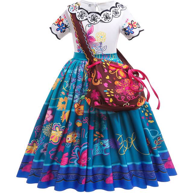 (4T(Tag 120), Mirabel 14632) Encanto Costume Frozen  Anna Elsa Princess Dress Girls Charm Isabela Mirabel Party Gown Kids Halloween Cosplay Clothes