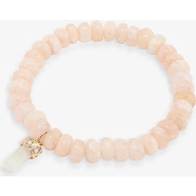 Sydney Evan Womens 14k Yg - Morganite 14ct Yellow-gold and 0.084ct Diamond Beaded Bracelet