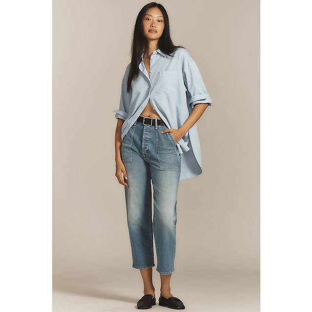 MOTHER The Patch Pocket Private Flood Flag Me Down Wide Straight Leg Jean